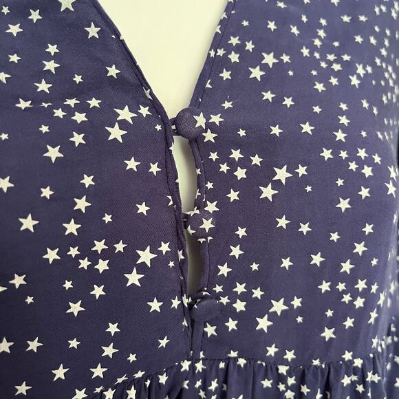 Alice & UO Peplum Womens Top Sz XS Celestial Whimsigoth Babydoll Americana Stars - Picture 4 of 11